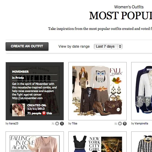 Screenshot from ASOS fashion finder