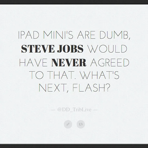 Screenshot of stevejobswouldnever.com