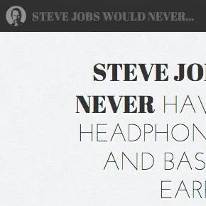 Screenshot of stevejobswouldnever.com